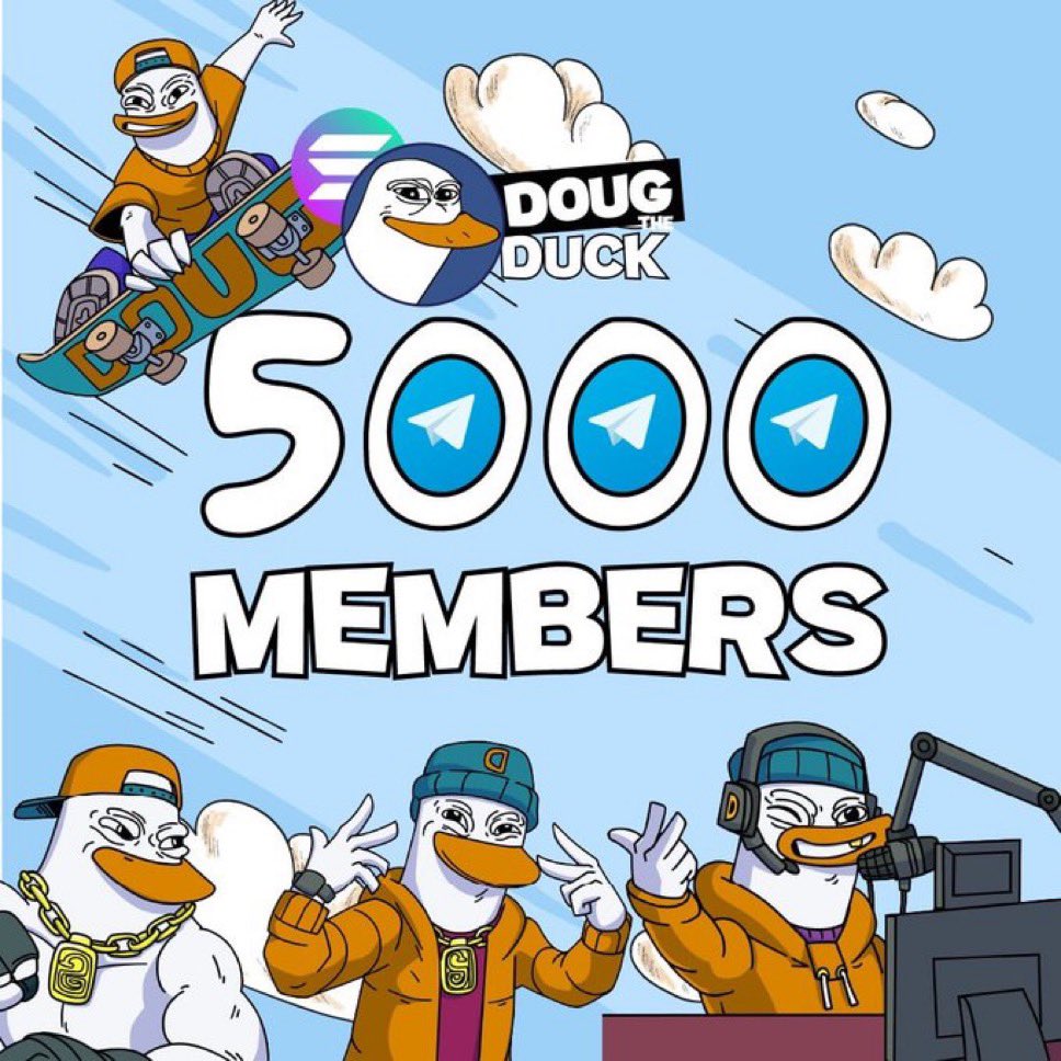 Alumist_'s tweet image. $DOUG keeps growing 
Just hit 5000 TG members 
Feeling DOUGISH
@DougDuckSol
