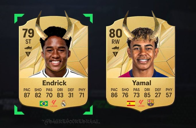 BagrescoreBr's tweet photo. ���Vazou as cartas do Endrick e Yamal no EA FC 25 https://t.co/z0uqH8XeSE