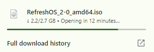 Daliantross's tweet image. Fixing my #Ubuntu laptop drive errors with a #RefreshOS install disk, that I'm downloading and flashing with my Windows Desktop. That's a lot of tech for a Sunday, lol.
Nothing really stored on the laptop, so I might just go all RefreshOS. We'll see!