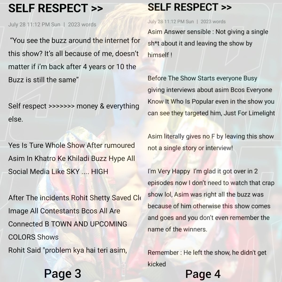 Some People Are Called arrogant, Attitude Blah Blah 

But My Take On This SELF RESPECT &gt;&gt;&gt; 

PROUDLY I WILL SAID I'M admire Your <a href="/imrealasim/">Asim Riaz</a> 

Must READ THREAD.....
WE ARE WITH YOU ASIM RIAZ
#AsimRiaz #KhatroKeKhiladi14 
#AsimSquad