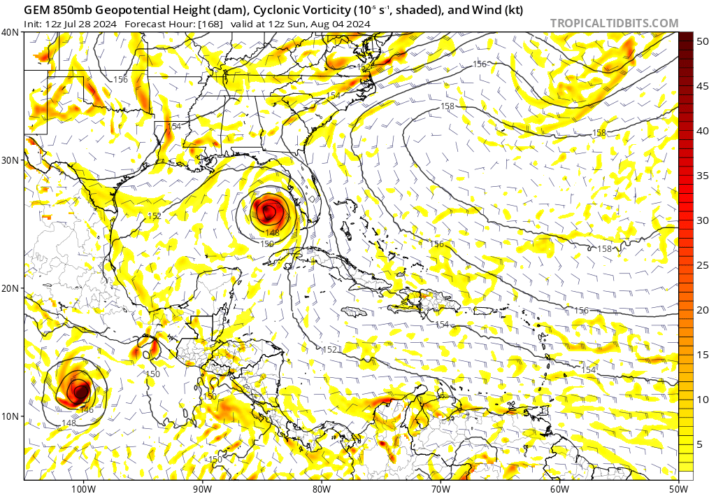 webberweather's tweet photo. Just about every major model has caved to the ECMWF and shows some sort of development from the eastern Atlantic wave later next week in/around the Gulf of Mexico, Antilles, & SW Atlantic. 

Not that surprised though, as the downstream environment has at least looked marginally favorable (or better) for a while now.