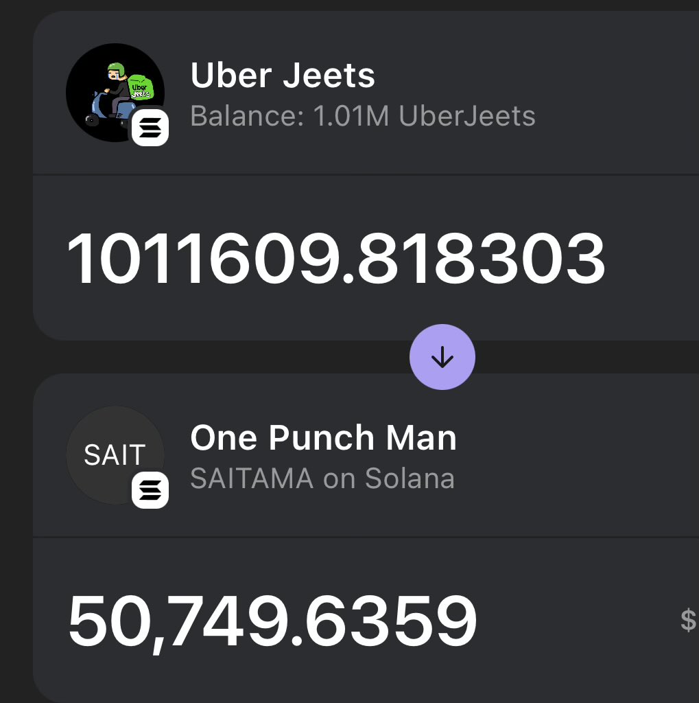 the only two $sol projects worth the time #SaitamaOnSOL #uberjeets