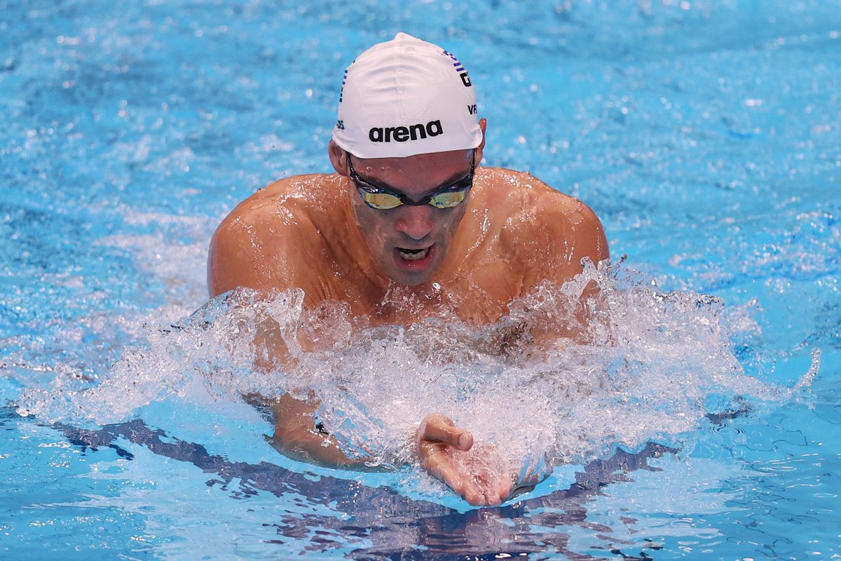 packswimdive's tweet photo. 🇬🇷 The Wolfpack's first four-time Olympian, Andreas Vazaios, opened his Paris Olympic Games campaign in the Men's 4x100m Freestyle Relay.

Vazaios led off the relay for Team Greece with a 49.50 and a 16th-place finish.

#GoPack | #PackInParis https://t.co/RXJ6NDWh7W