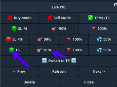 0xNoxo's tweet photo. @rektbot_app Now you can enable the Trailing Stop "click on it so it turns green" and customize it by clicking on the "🎯" button. 
Enter your desired trailing stop and hit send ! https://t.co/8OvsoasAOj