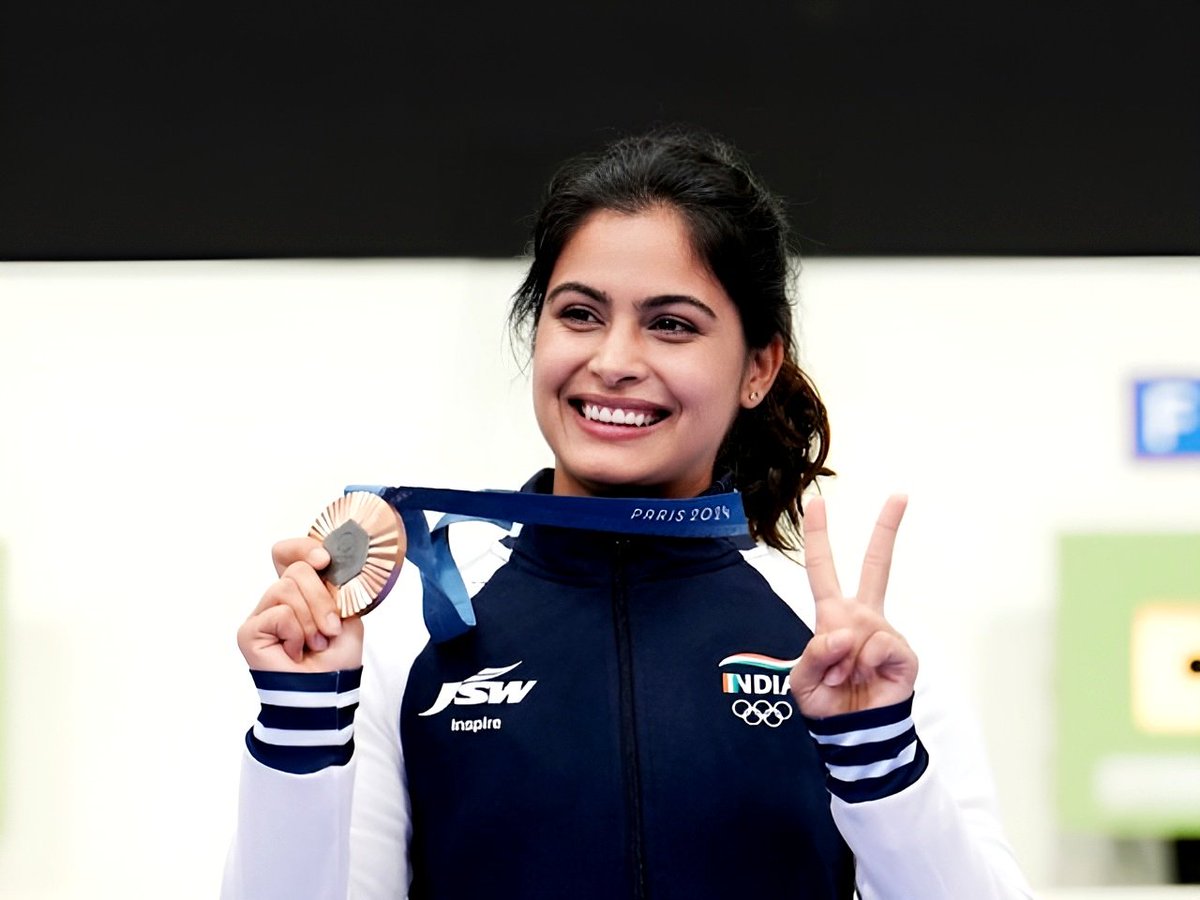 RahulNoel's tweet photo. 🇮🇳 Firing India to glory! Proud of Manu Bhaker for her historic bronze medal in the 10m Women's Air Pistol at the Paris Olympics. First Indian woman to win an Olympic shooting medal!

#Paris2024 #Olympics #IndiaAtOlympics #ManuBhaker https://t.co/ABdJ2d4F6h