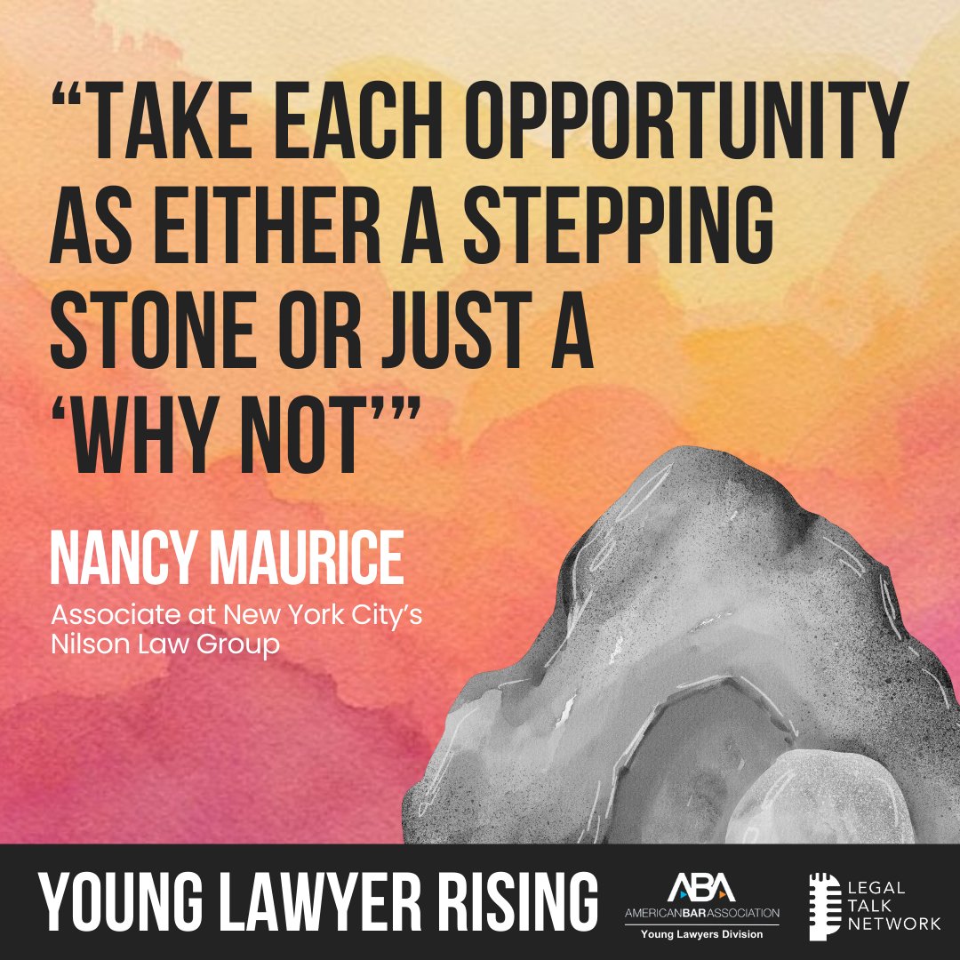 This month on #YoungLawyerRising Nancy Maurice discusses her journey from France to the U.S. and how she became an M&amp;A attorney. She encourages young lawyers to "Be Bold!" Nothing is out of reach if you pursue your goals and take chances. overcast.fm/+AAsligzvEO4