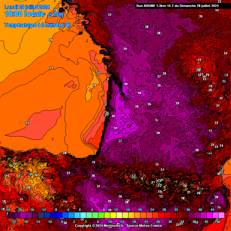 meteovillages's tweet photo. 🌡️ C'est confirmé.

Demain, nous atteindrons dans le plus grand des calmes les 40 à 42°C sur une vaste superficie du Pays Basque.

Mais vous voyez, ça ne vous paraît pas si sensationnel. Sûrement car nous avons l'habitude.

Pourtant, c'est 13-15°C au-dessus des moyennes normales. https://t.co/2Z6iRybD8z