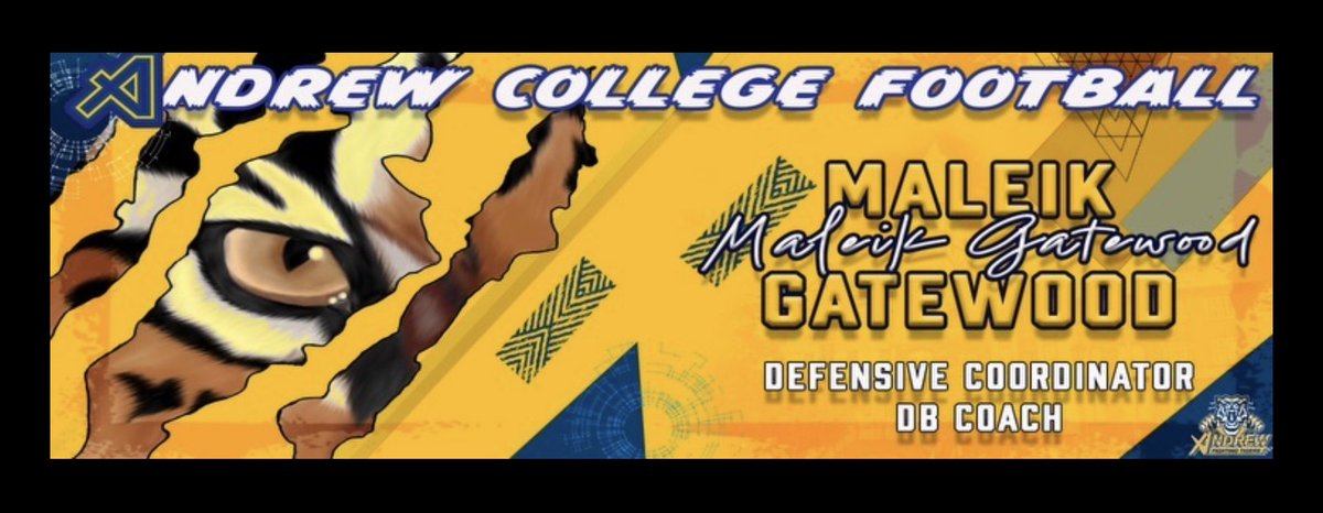 MaLeik Gatewood (@mgatewood33) on Twitter photo Extremely blessed to be named Defensive Coordinator for <a href="/TigersAndrew/">Andrew College Fighting Tigers Football</a>. Coaches, trainers, high school players,transfer portal hit me up. Let’s go! #GodDid Extremely blessed to be named Defensive Coordinator for <a href="/TigersAndrew/">Andrew College Fighting Tigers Football</a>. Coaches, trainers, high school players,transfer portal hit me up. Let’s go! #GodDid