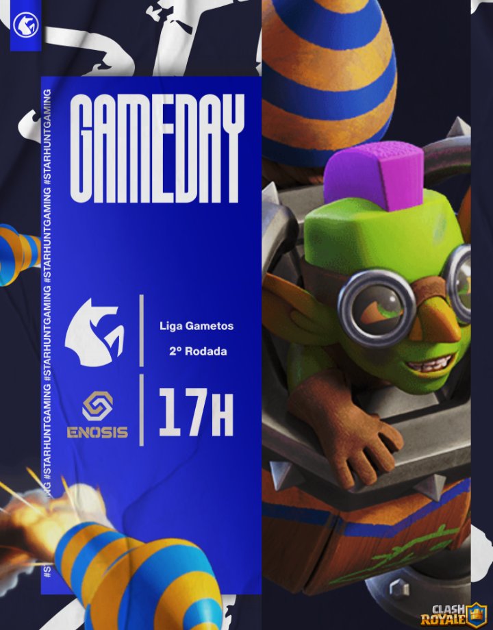 StarHuntGG's tweet photo. #clashroyale
🏆@GametosLiga
🆚@EnosisCR
🎯Jornada 2
🕔17:00🇧🇷
Hoje nossos caçadores entraram na arena buscando se recuperar na competição e conseguir a 1° Vitória.
#GOSHG https://t.co/R8mnETkgWL