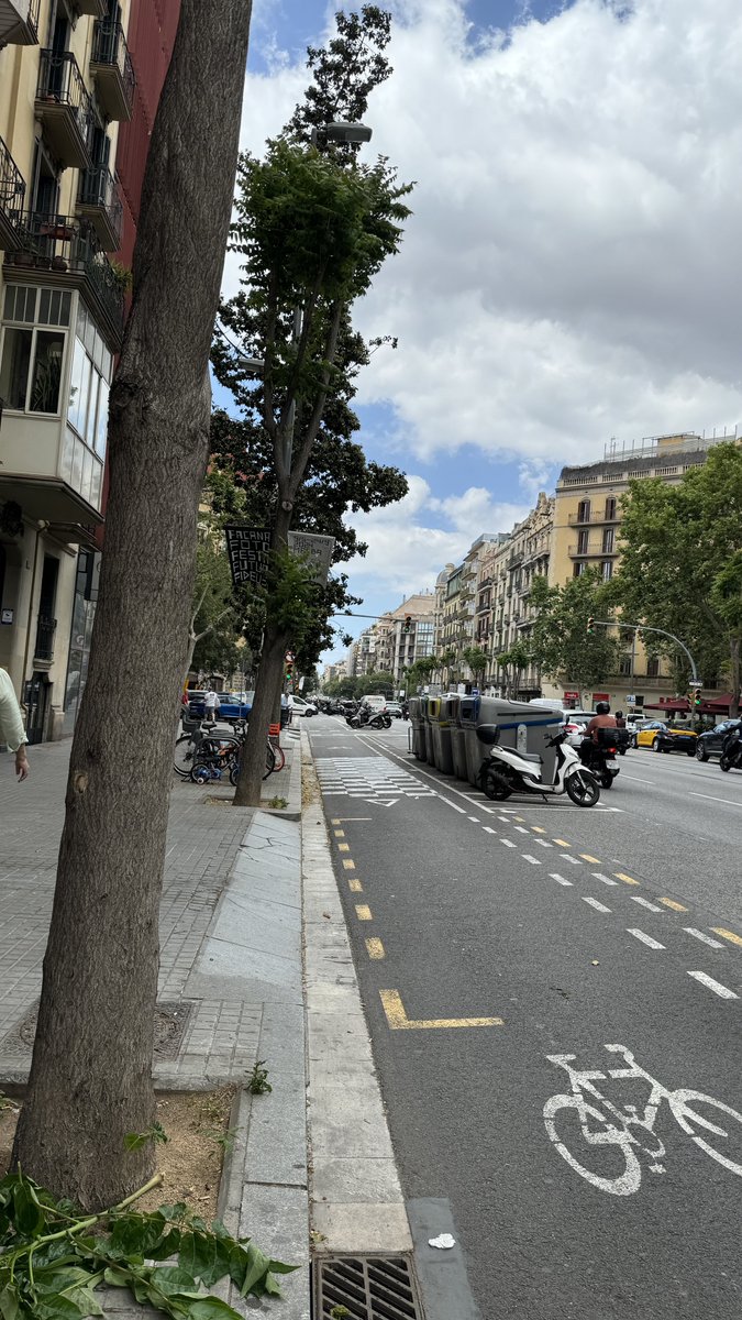 caglarbiber's tweet photo. @hayrettingunc Barcelona’dan, çöpleri de kaldırıma dizmeye gerek kalmamış + otobüs yoluyla birlikte ve yükseklik farkıyla ayrılmış https://t.co/zaGuMc39mY