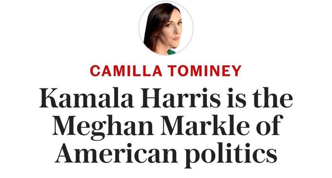Hmm. Trying to work which common trait between Meghan Markle and Kamala Harris would make them both subject to this line of attack, and frankly, all I can find is racist thinking