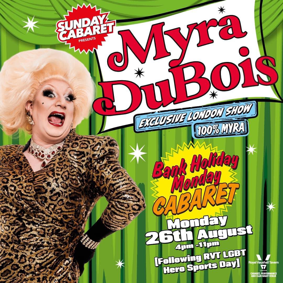 thervt's tweet photo. 🥳 August Bank Holiday at The RVT!

💫 Sun 25th, with Myra DuBois and Christina Bianco, plus DJs Simon Le Vans, Phil Marriott, Chris de Buerre.

🎟️ https://t.co/dBuMb6zAyx

💫 Mon 26th, with Myra DuBois, plus DJ Simon Le Vans [after RVT Sports Day].

🎟️ https://t.co/1s1UNOzMcz, https://t.co/rm4DPa35Qy