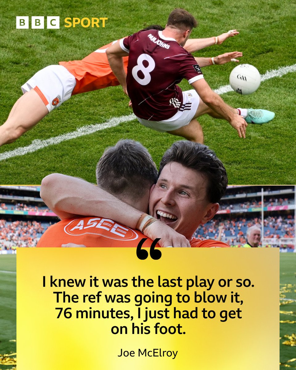 BBCSPORTNI's tweet photo. Final minute. Galway attack. An All-Ireland on the line...

Step forward Joe 'The Block' McElroy! ⛔️

#BBCGAA https://t.co/Kwc1efDyjA