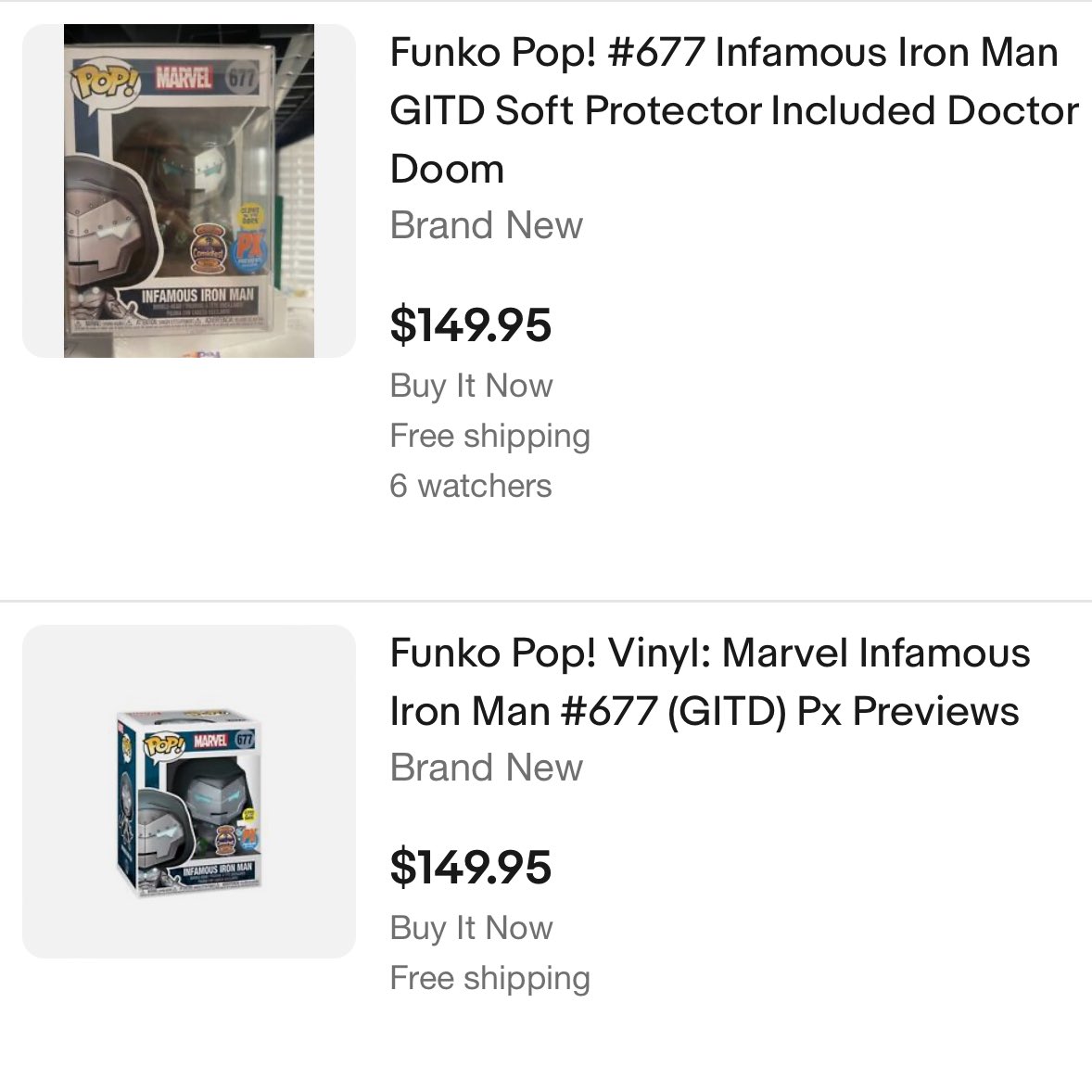 FunkoPOPsNews's tweet photo. From $10 to $150 overnight 😳 oops ~
eBay ~ https://t.co/rRRrXRHo2c
Amzn ~ https://t.co/myRK9fq1OS
#Ad #IronMan #DoctorDoom #FPN #FunkoPOPNews #Funko #POP #POPVinyl #FunkoPOP #FunkoSoda https://t.co/bvjmmyFoGS