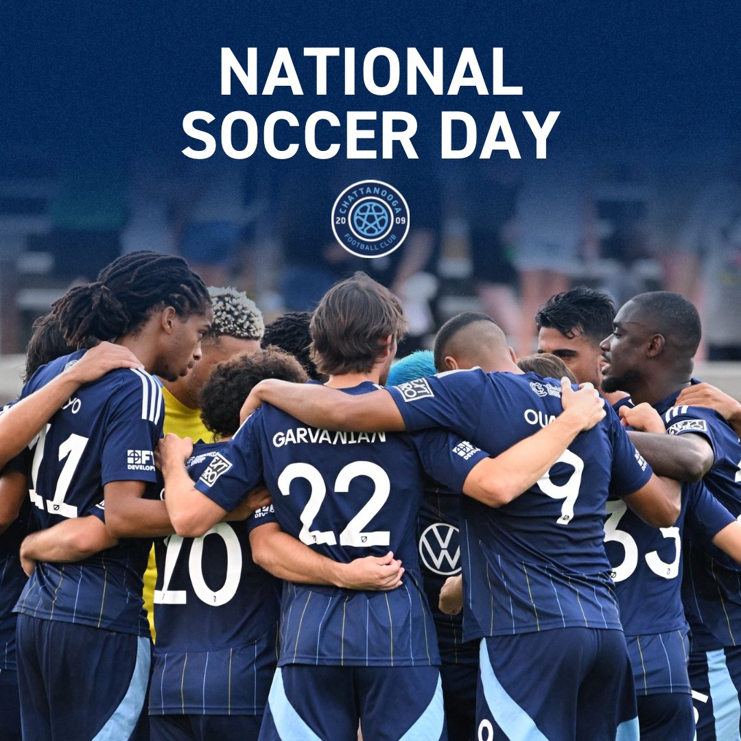 ChattanoogaFC's tweet photo. Celebrating last night's dub on #NationalSoccerDay ⚽️

We 💙 this game! https://t.co/9bXLt7PBBe
