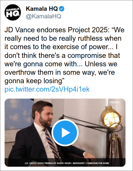 FactCheckChecks's tweet photo. 🔥FALSE

This cites a video from 2 years before Project 2025 was conceived, in which @JDVance does NOT endorse the non-existent Project 2025 at any point

#Kamalacheck #Jdvcheck #conspiracytheory #Election2024 #Project2025

https://t.co/k4uRtWa9wX https://t.co/RKDxvycaeg
