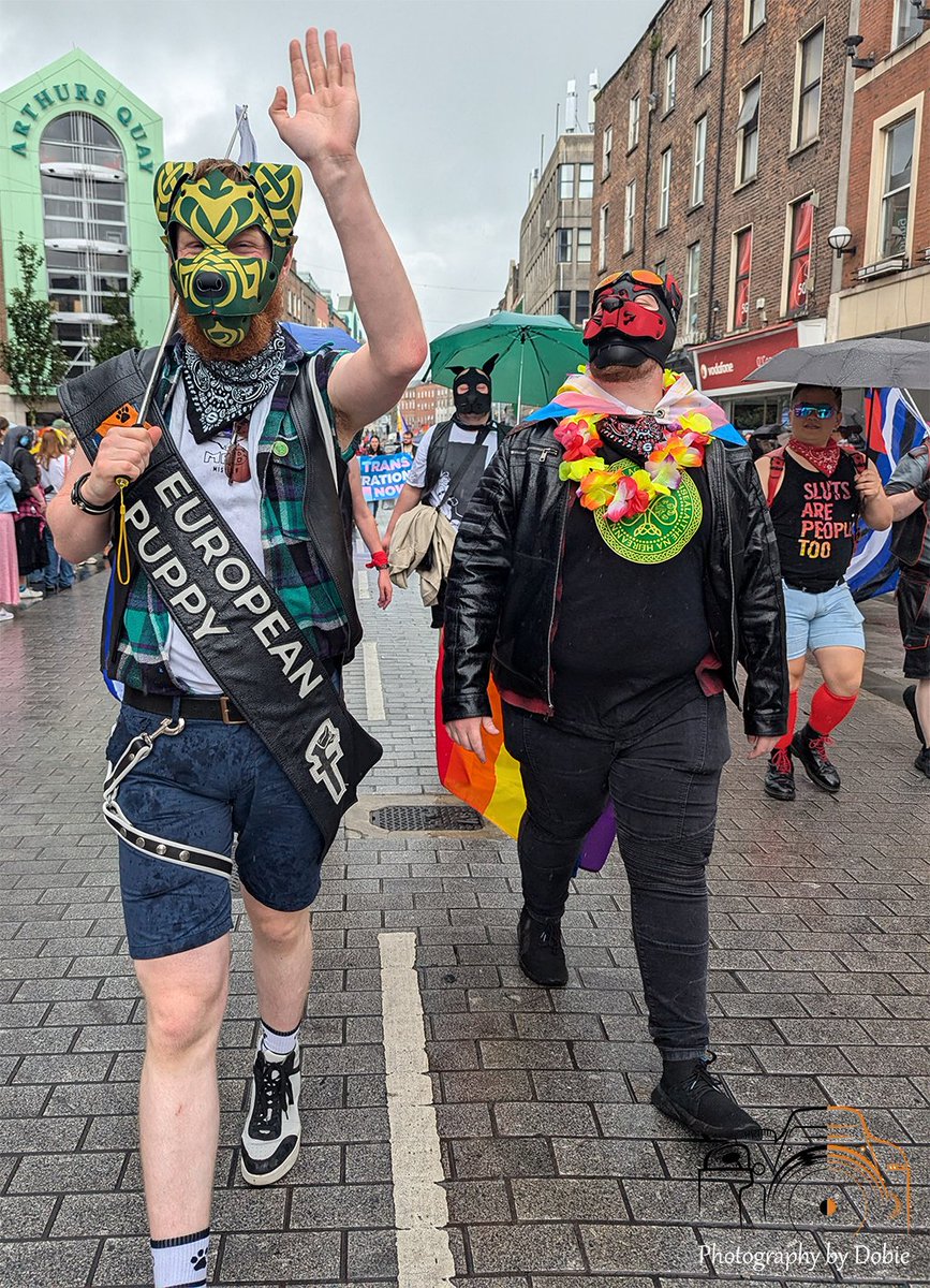 Now for my limerick pride pictures.

As far as i know this is the first time puppys have walked in the pride parade. <a href="/PupsOfIreland/">Pups & Handlers Of Ireland</a> and our friends from <a href="/kinkni_official/">Kink NI</a> where there trying not to get wet while celebrating a great day!