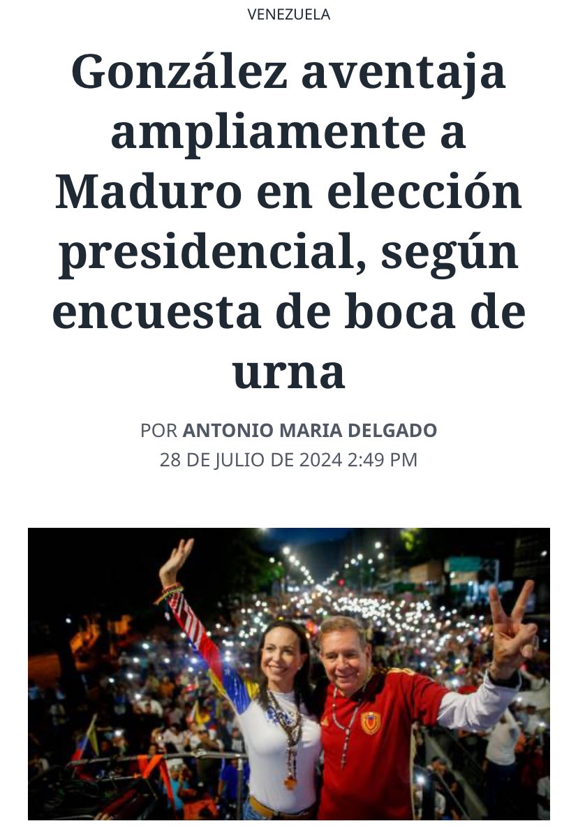 IvanDuque's tweet photo. El apoyo de la ciudadanía en las urnas a la resistencia democrática de Venezuela, liderada por @MariaCorinaYA y @EdmundoGU, es contundente.

https://t.co/bFBX3kGLxS https://t.co/hwWEhScUQA