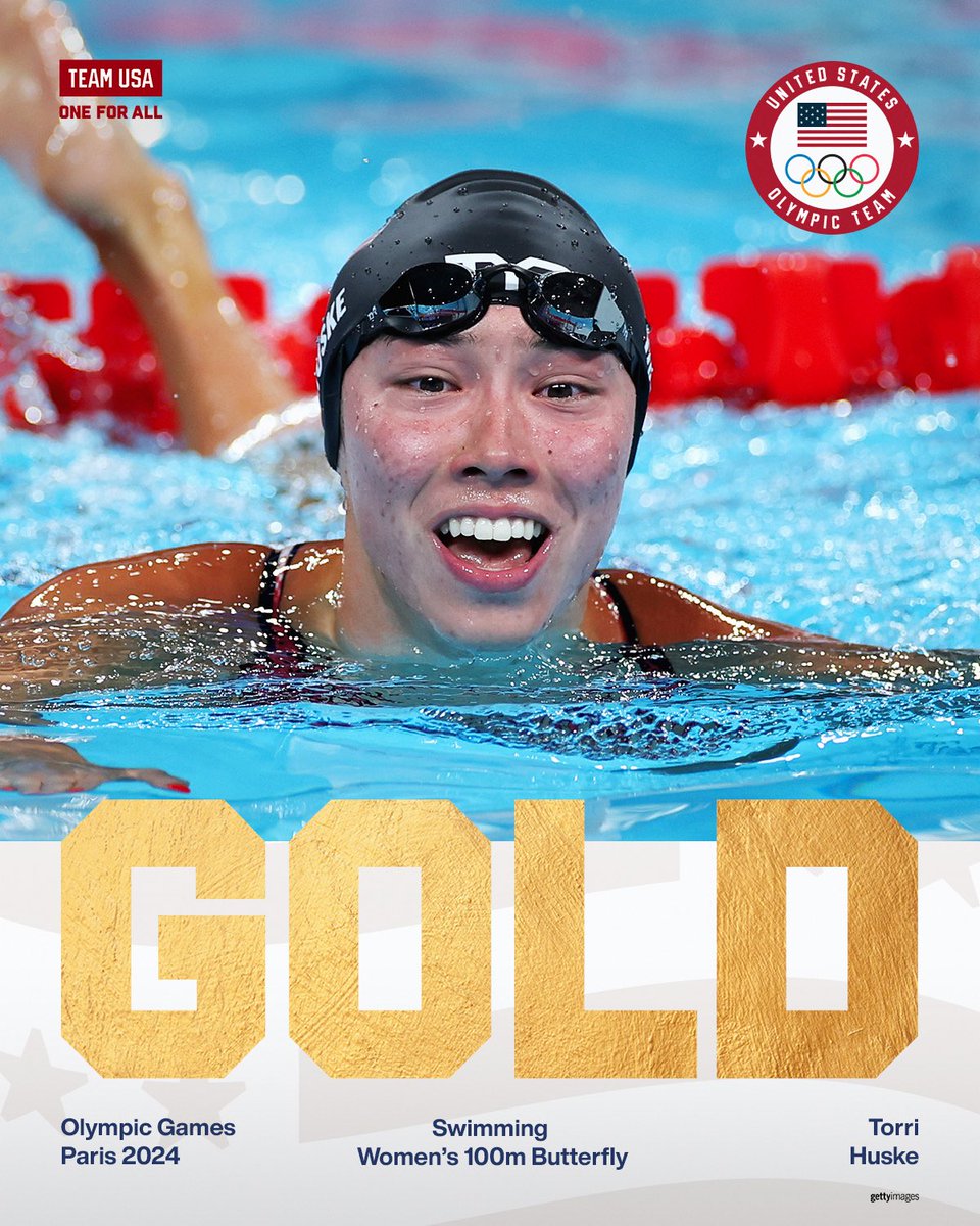 STRUCK GOLD 🇺🇸🥇

Torri Huske wins the 100m butterfly at the #ParisOlympics!