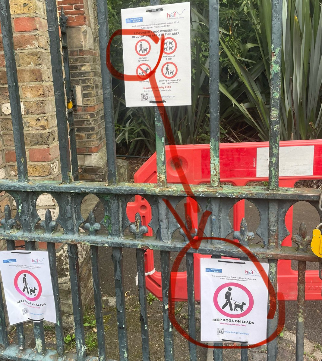 MargravineCem's tweet photo. Some dog owners who won’t keep their dog on the lead now arguing about the sign which says “by direction” and claim it doesn’t mean them. Yet right there, right next to the first sign, is the direction! https://t.co/pBDejNQr6V