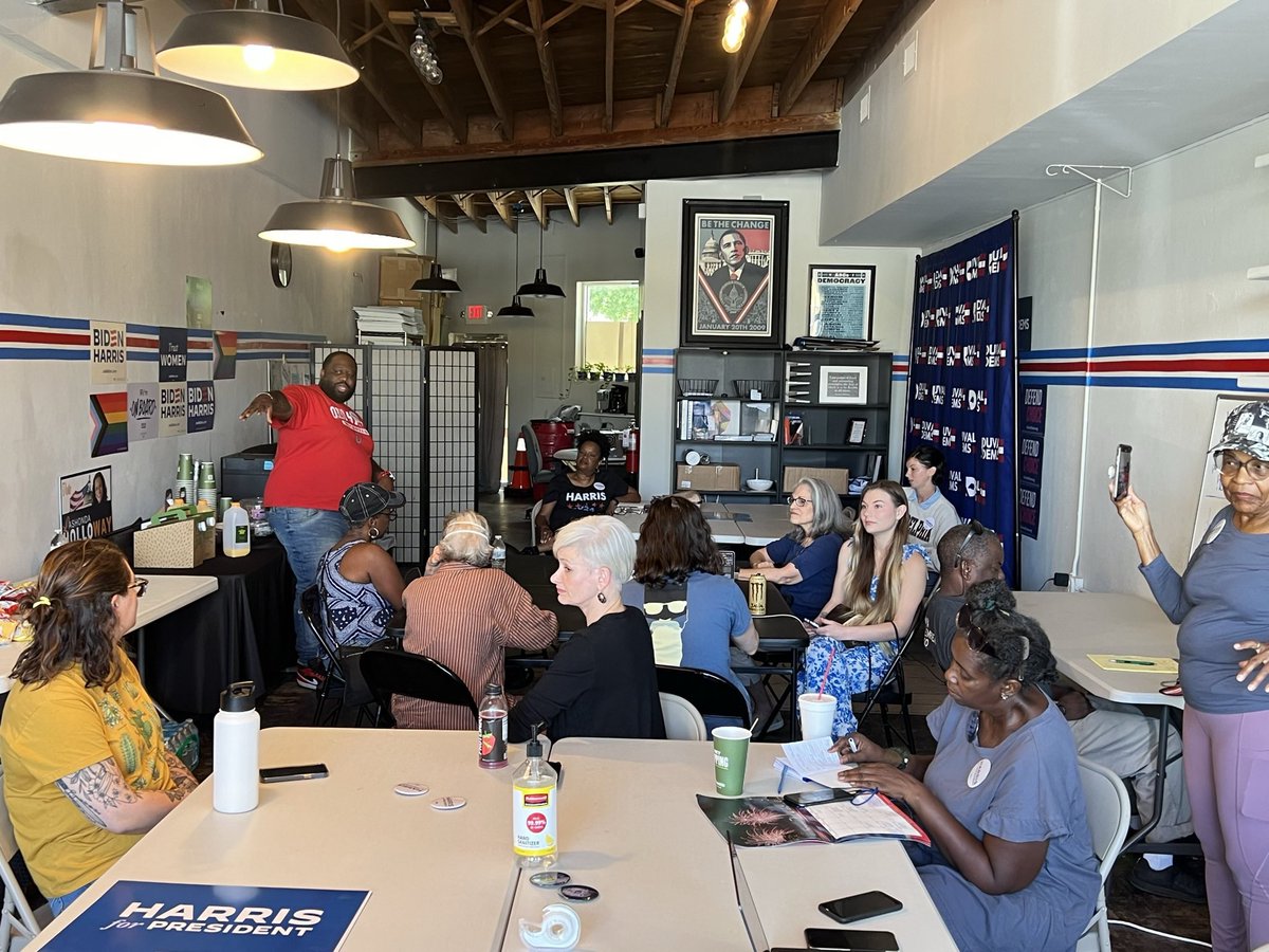 It ain’t just The Villages. 

Team <a href="/KamalaForFL/">Kamala For Florida 🇺🇸</a> is back on the ground all across Florida today. 

Here are some shots from this morning in Palm Beach, Orlando, Miami-Dade, and DUUUUVAL. 

There’s still time to join us at a location near you >> mobilize.us/2024flvictory/