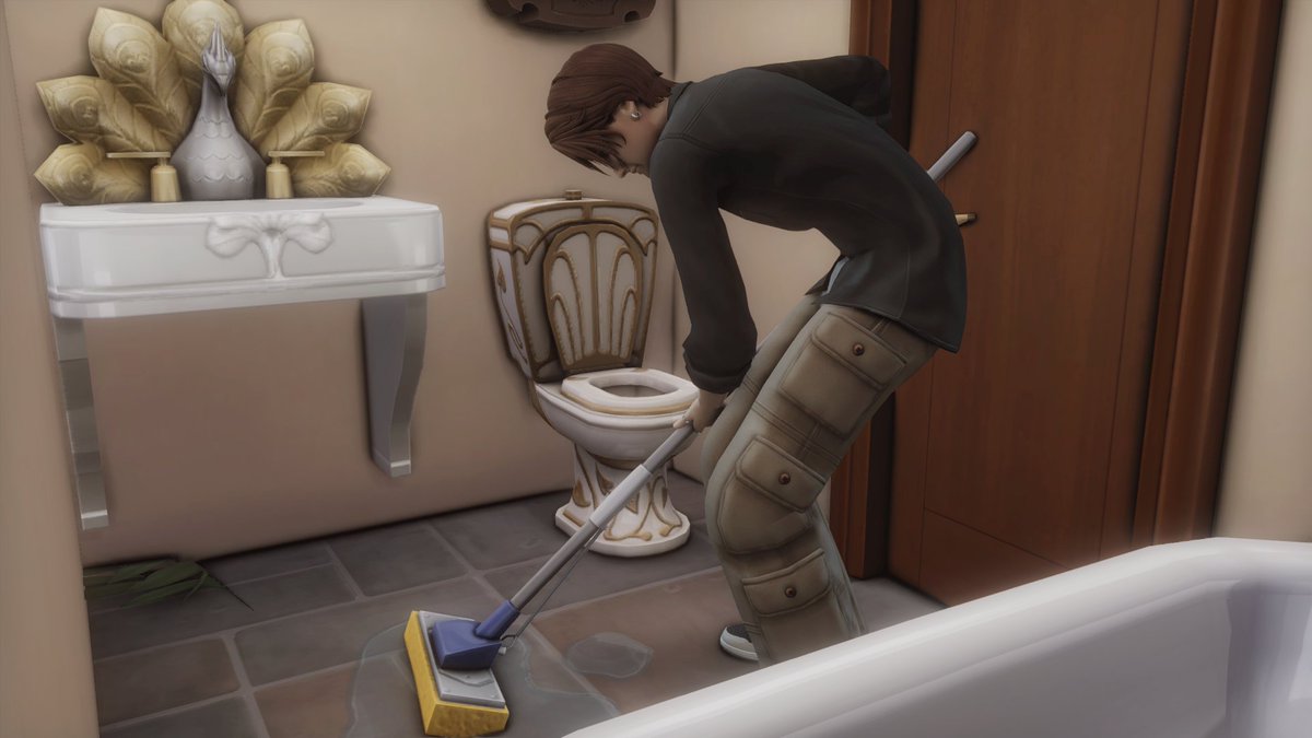 The next day, they started with housework.