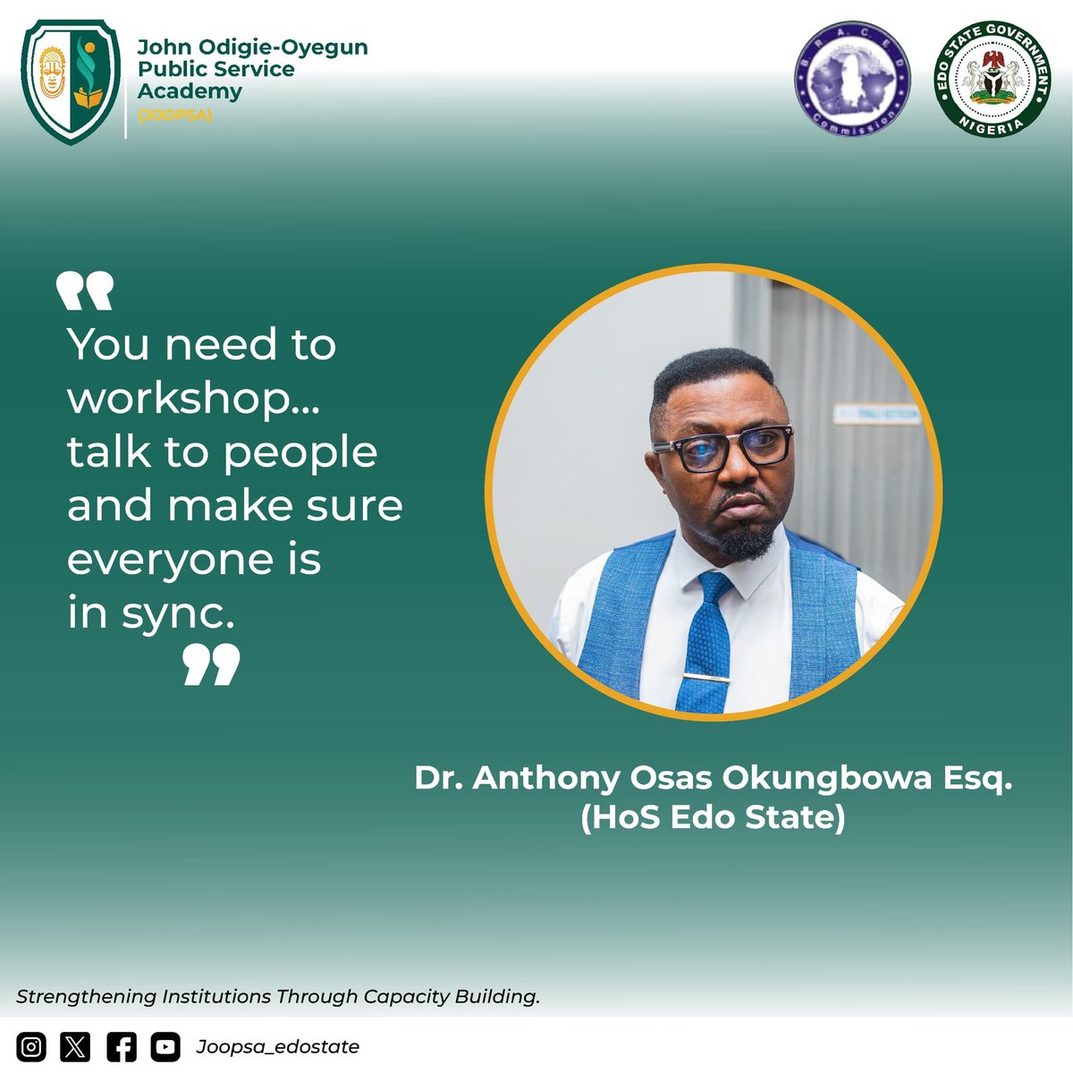 joopsa_edostate's tweet photo. Some key takeaways from The BRACED Commission Strategy Retreat Programme for Heads of Service

.
.
.
…come experience JOOPSA

#BRACEDRetreat2024
#JOOPSA
#edostate
#publicservice
#teamjoopsa https://t.co/WXwHqvIOXt