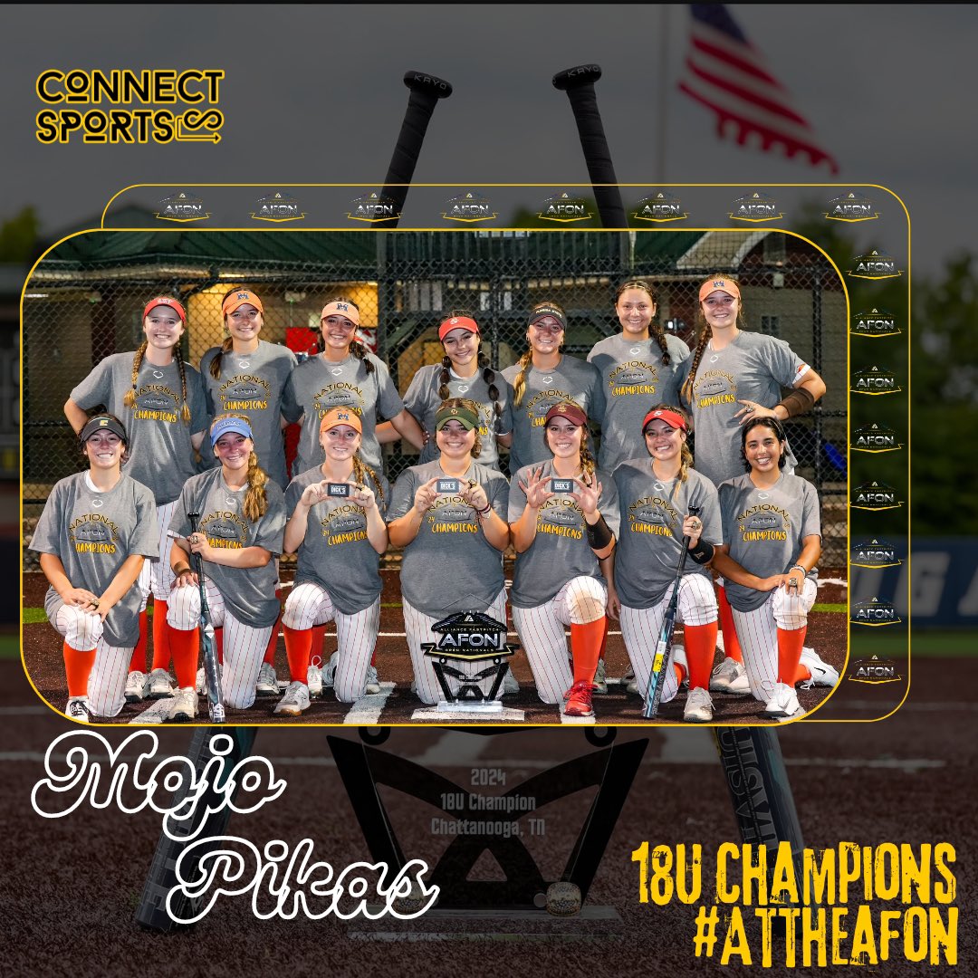 AllianceOpenNat's tweet image. 𝓝𝓐𝓣𝓣𝓨 𝓒𝓗𝓐𝓜𝓟𝓢🏆🥇💍
Congratulations to Mojo Pikas on their 18U AFON Championship👏👏👏 

Congrats to our Runner Up, 3rd place &amp;amp; 4th place finishes!!! You all played so well! 

🥈Fury National 2024 Groenewood
🥉Clearwater Bullets Patton
🏅 Wasco Diamonds JS