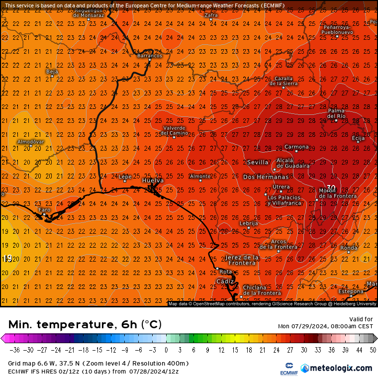 La abundante nubosidad y la intensa calima harán que esta noche apenas baje la temperatura y tengamos valores que harán muy difícil el descanso nocturno.

Al menos tenemos el consuelo de no tener mínimas de 30 °C como en algunos puntos de la provincia de Sevilla.