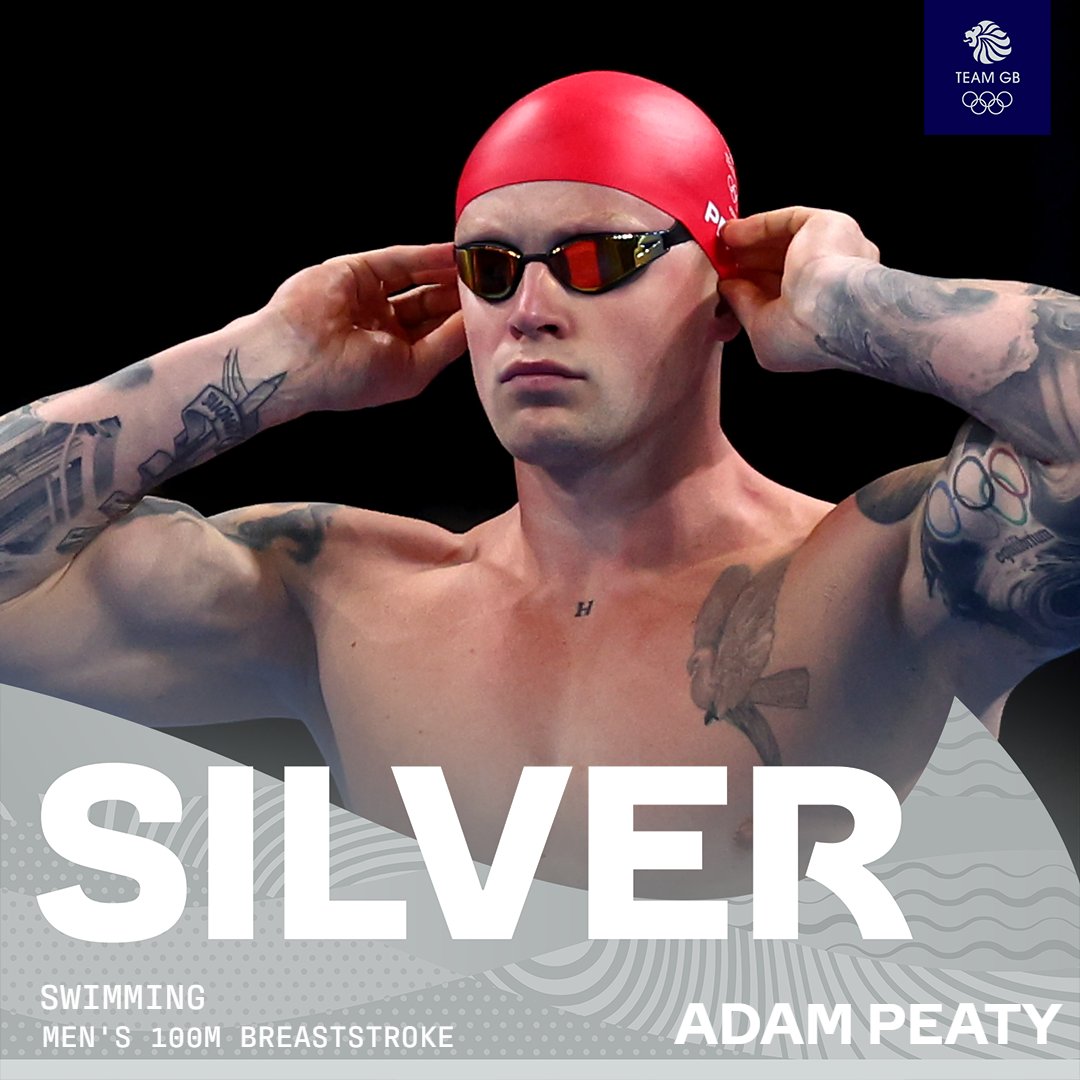 So so close.

It’s silver for Adam Peaty in the men’s 100m breaststroke 🥈

#Paris2024