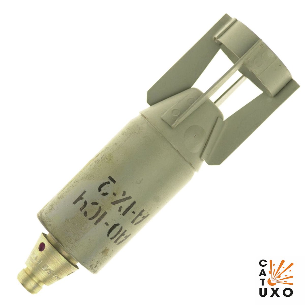 Progress is being made in the urgent need for standardized Ukrainian drone munitions.
The Mayak company is modifying AO-1SCh fragmentation submunitions by removing the metal tail fin, and providing a molded plastic tail fin with an inertial impact fuze.