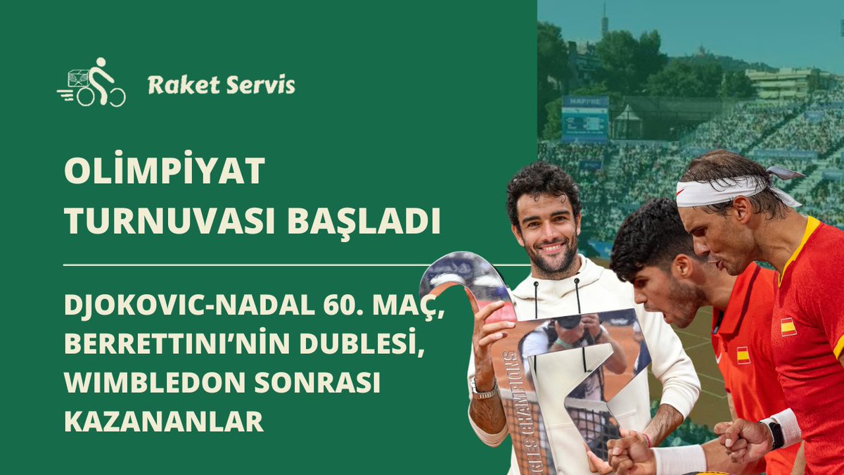 raketservis's tweet photo. YENİ BÖLÜM! 🚨

#Olympics  başladı!

Yeni bölümde son 2 hafta turnuva kazananlara, Olimpiyat açılış törenine, turnuvadan beklentilerimize, Djokovic-Nadal maçına ve #Nadalcaraz takımına bakış atıyoruz. Yanımızda milli tenisçimiz @ipekozz9 de var!

Bekleriz: https://t.co/nBoqYs7g5B https://t.co/OkJaLTwFUN
