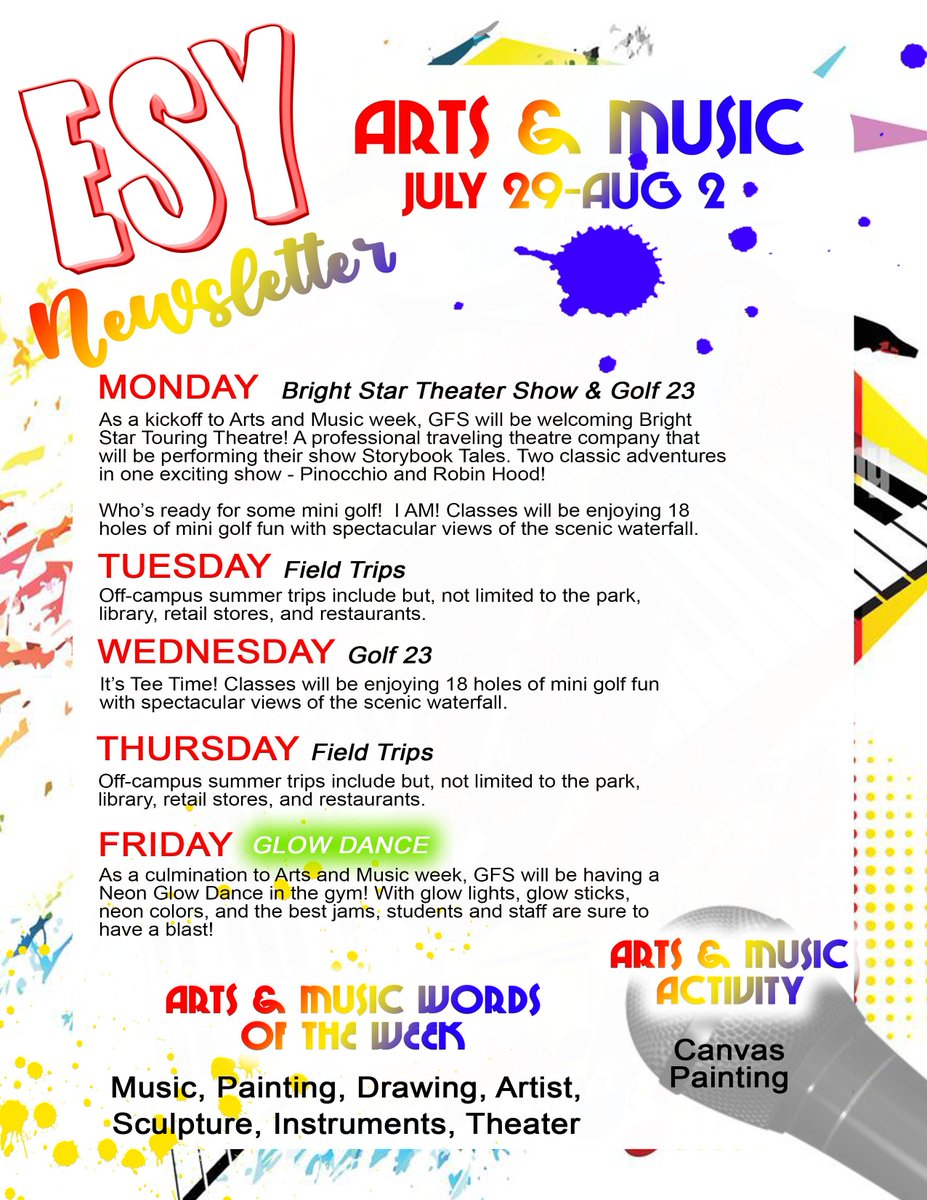 GramonFamily's tweet photo. 🎨 🎶 IT'S ARTS &amp; MUSIC WEEK!!! This week we will be immersing ourselves in all the wonder that the arts have to offer.  Visual art, performing arts, literary arts, and more! 🎨 🎶 #gramonfamily #artsandmusic #extendedschoolyear https://t.co/W3Wle1CDRu