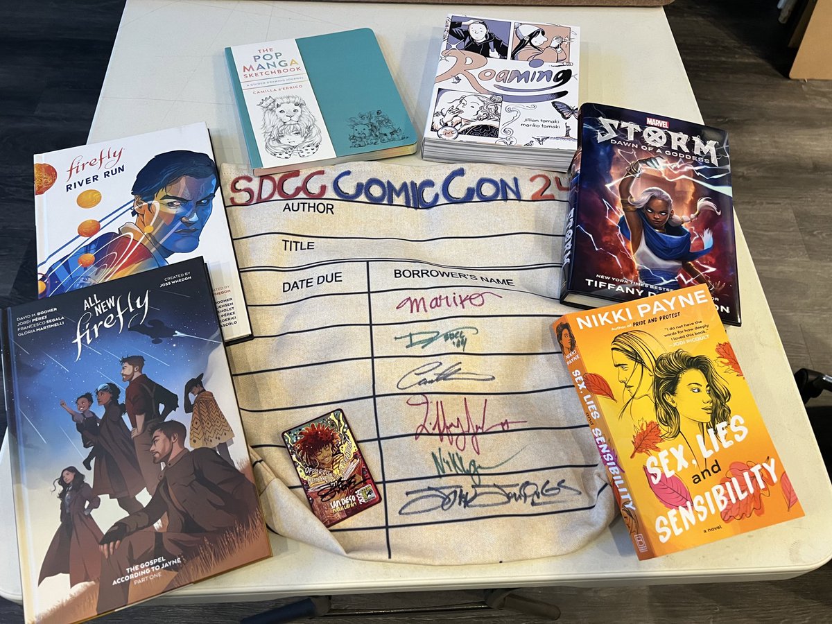 Emily Ratica (@emratica) on Twitter photo Best part of #SDCC24 was meeting INCREDIBLE authors & creators! All were gracious enough to sign my bag - a great memory! Thanks to <a href="/johnbgallagher/">Max Meow’s Pal John Gallagher</a> <a href="/GailSimone/">Gail Simone 💙💛</a> <a href="/JIJennings/">John Ira Jennings</a> <a href="/naominovik/">Naomi Novik</a> <a href="/NicolaYoon/">Nicola updates</a> <a href="/marikotamaki/">mariko tamaki</a> <a href="/JonathanMaberry/">Jonathan Maberry</a> <a href="/WriteinBK/">Tiffany D. Jackson</a> <a href="/davidbooher/">David M. Booher</a> @NikkiPayneBooks 📚 Best part of #SDCC24 was meeting INCREDIBLE authors & creators! All were gracious enough to sign my bag - a great memory! Thanks to <a href="/johnbgallagher/">Max Meow’s Pal John Gallagher</a> <a href="/GailSimone/">Gail Simone 💙💛</a> <a href="/JIJennings/">John Ira Jennings</a> <a href="/naominovik/">Naomi Novik</a> <a href="/NicolaYoon/">Nicola updates</a> <a href="/marikotamaki/">mariko tamaki</a> <a href="/JonathanMaberry/">Jonathan Maberry</a> <a href="/WriteinBK/">Tiffany D. Jackson</a> <a href="/davidbooher/">David M. Booher</a> @NikkiPayneBooks 📚