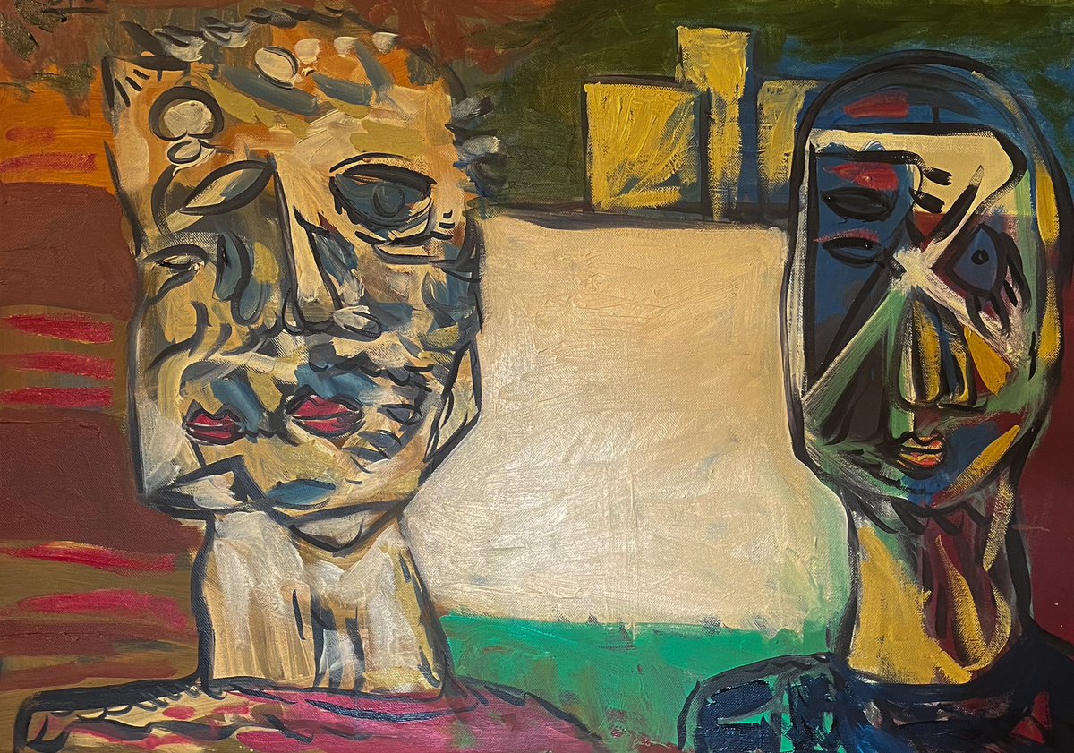 RomanLasa's tweet photo. Without title, oil on canvas, 50x70cm, 2024 #art #painting #portrait #oilpainting https://t.co/NqS3mAvdtO