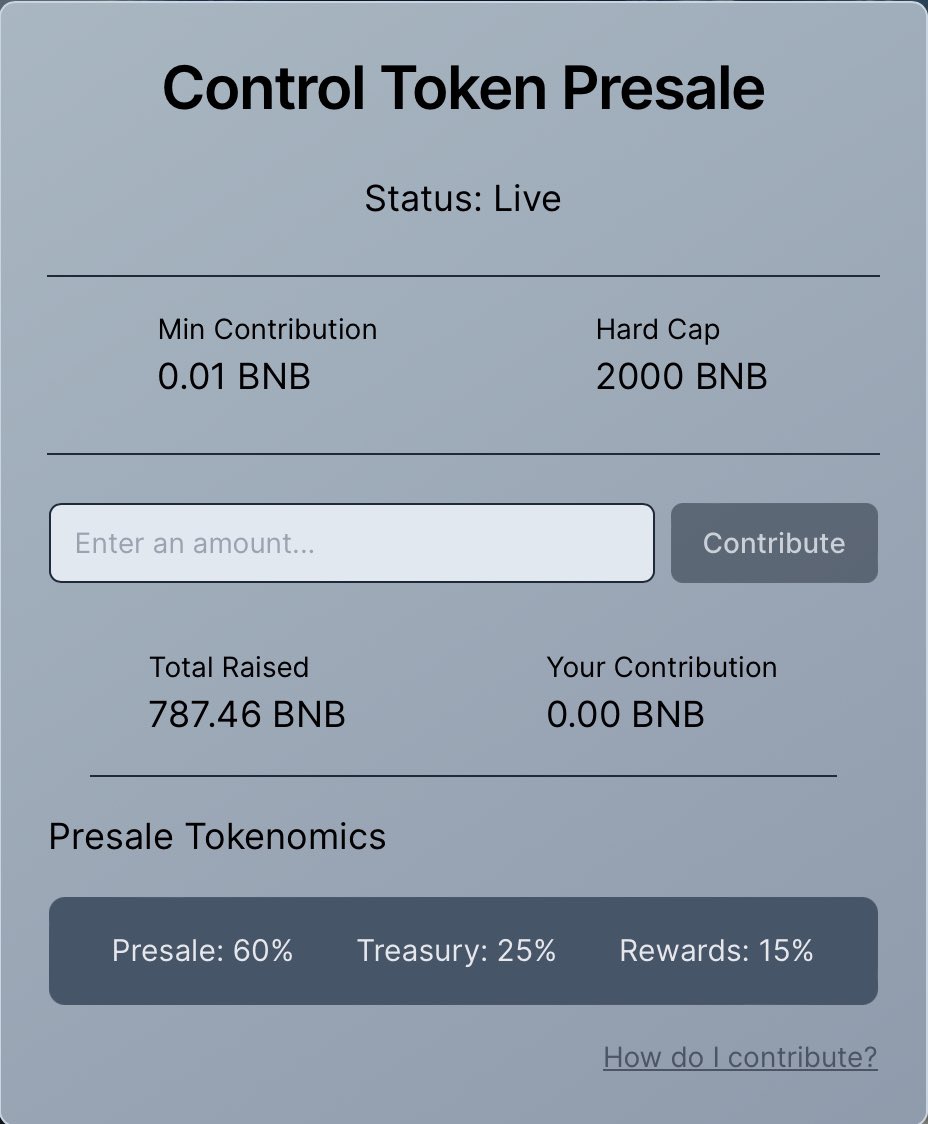 CryptoLyfe2022's tweet photo. The calm before the storm.  Tomorrow will be a different story. Almost 800 $BNB in the presale? 💎  #LFG!!! @TokenControl $CTRL @CryptoControl3 https://t.co/ycOgB2Fqmz. Not financial advice. DYOR. https://t.co/OxXpNXze8H
