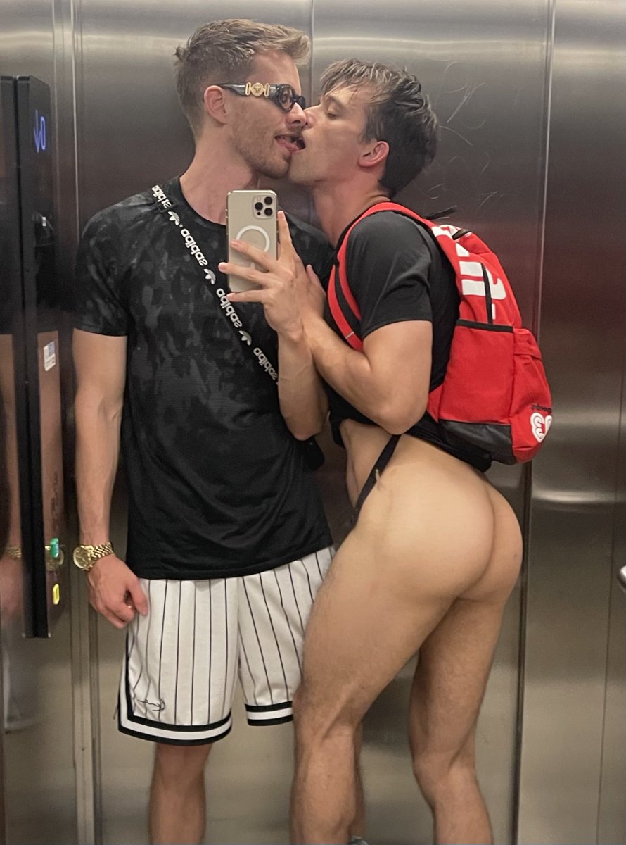 domifikis's tweet photo. Which pic do you prefer? 
Being horny alone in the elevator 🍆
or 
Having fun together in the elevator 🍑 https://t.co/gTC9i2hnPV