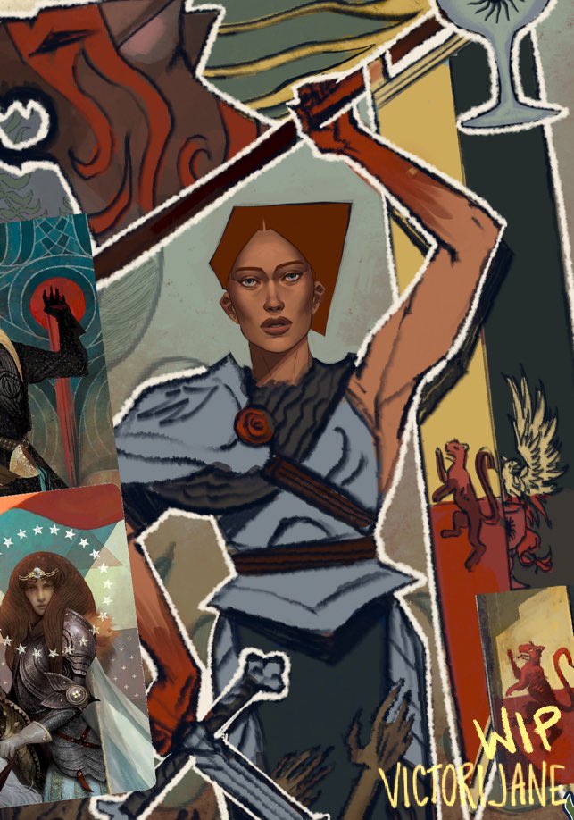Back on the Origins brainrot - I’m so happy with how my Cousland tarot card is turning out 😭

#DAO #cousland