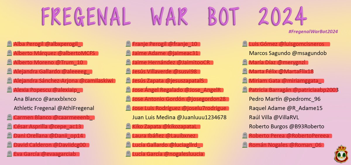 FREGENAL WAR BOT tweet media