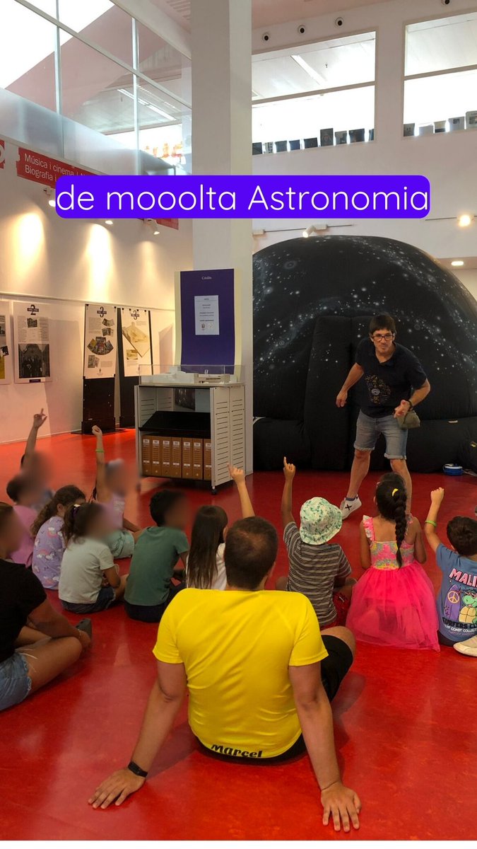 explora360's tweet photo. BONES VACANCES!
Així ens hem acomiadat del programa d'Astronomia que aquest Juliol s'ha incorporat als casals d'Estiu de Rubí.

Organitzat per @rubi_ciutat i dins la bella biblioteca @bibliotecammt hem realitzat planetari i tallers adaptats a cada edat. Bon Estiu! 🚀 https://t.co/YvnNYzFyLO