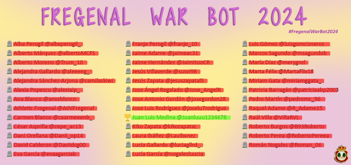 FREGENAL WAR BOT tweet media