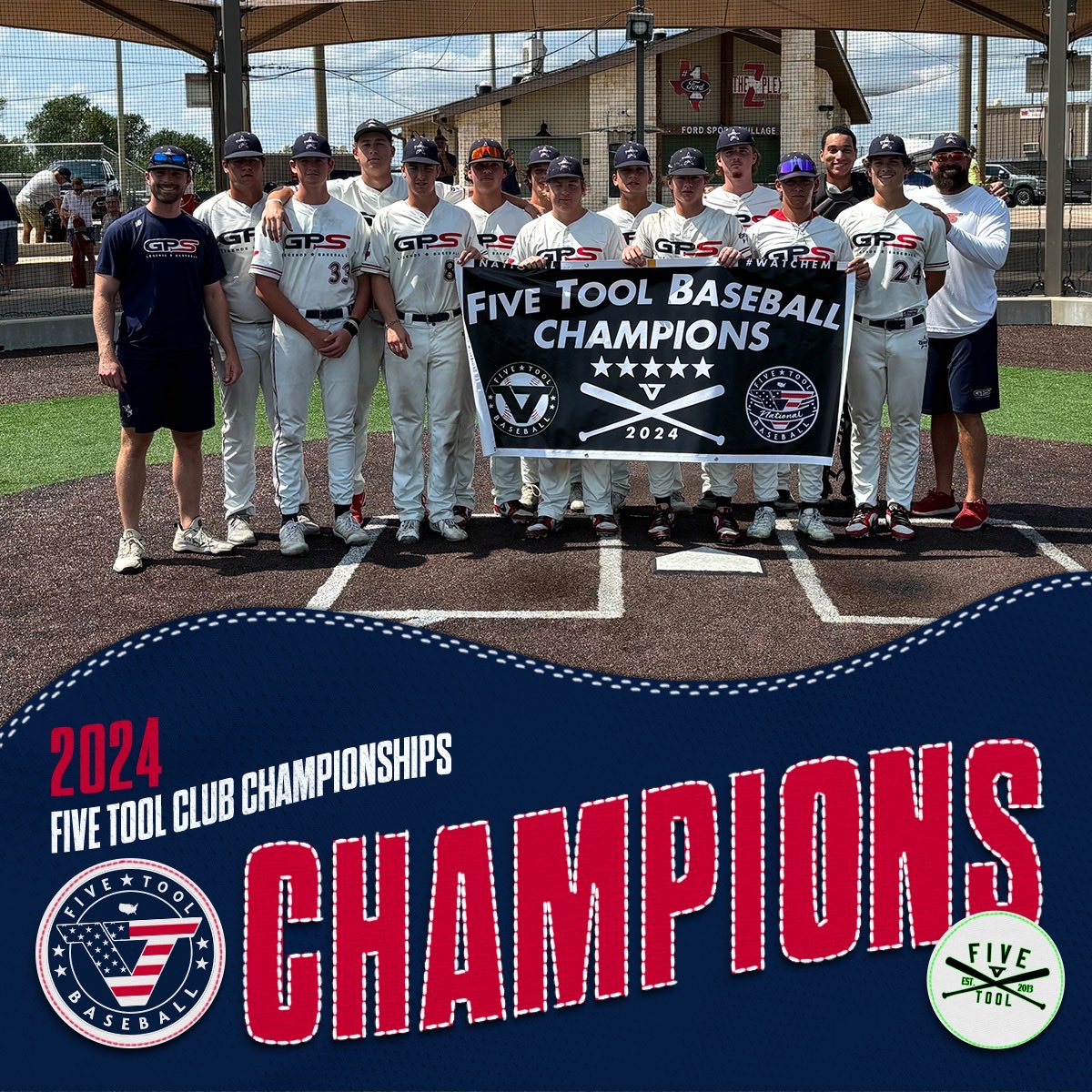 ✭Five Tool Texas✭ (@fivetooltexas) on Twitter photo 🏆CHAMPIONS🏆
Congrats to <a href="/GPSTEXASBASEBA1/">GPS LEGENDS BASEBALL</a> 17U Puffer on winning the 17U National Division at the <a href="/FiveTool/">Five Tool Baseball</a> Club Championship!
#WatchEm 🏆CHAMPIONS🏆
Congrats to <a href="/GPSTEXASBASEBA1/">GPS LEGENDS BASEBALL</a> 17U Puffer on winning the 17U National Division at the <a href="/FiveTool/">Five Tool Baseball</a> Club Championship!
#WatchEm