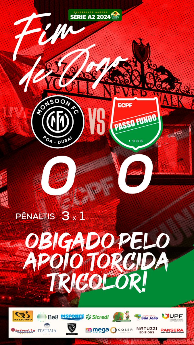 Final do jogo no Passo D'areia... O Monsson faz 3 X 1 nos penalty, gracias torcida tricolor!