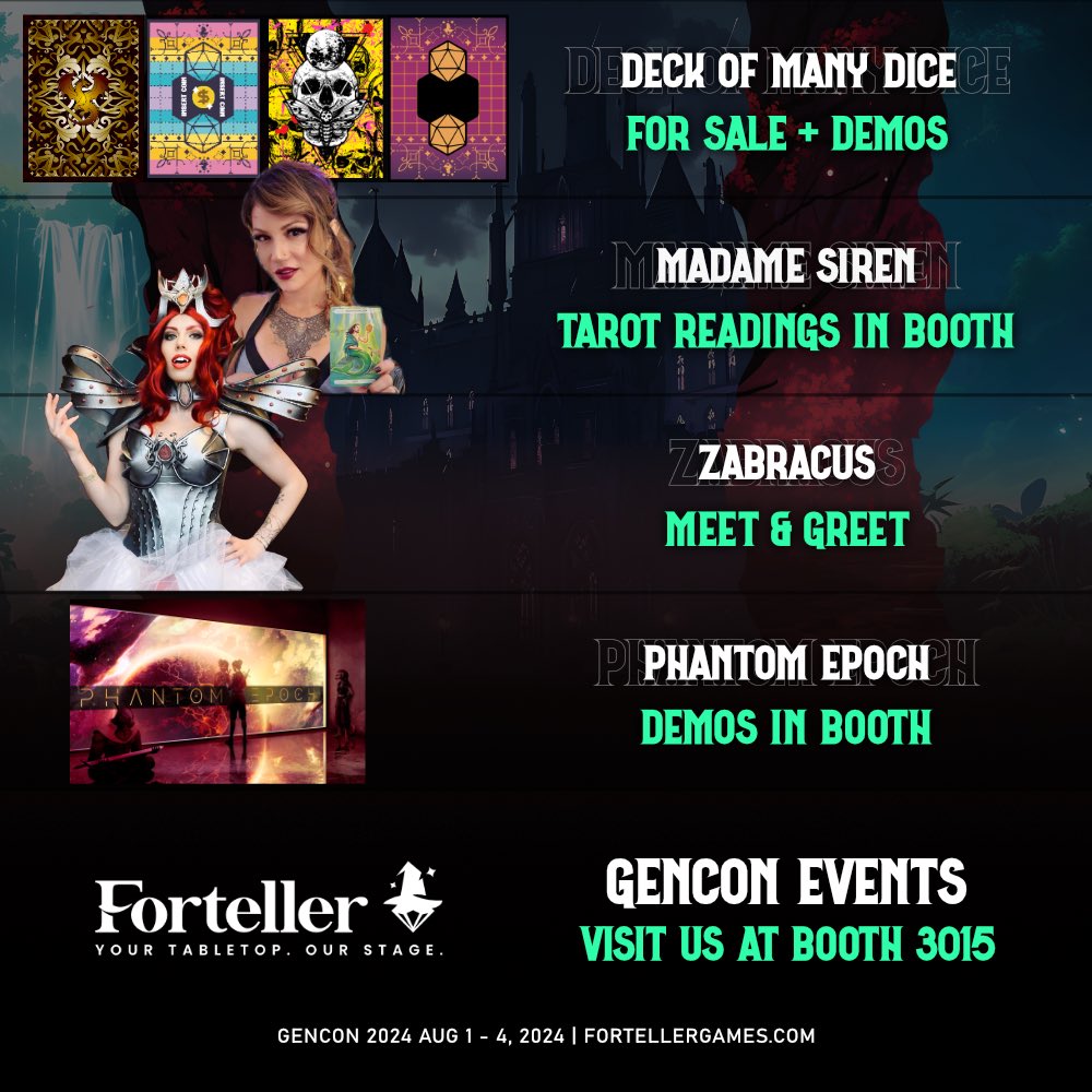 If you’re at #gencon come and find me at booth 3035 in the Forteller booth for the whole con! Come check out some cool board game audio I’ve been working on along with some card decks I designed!