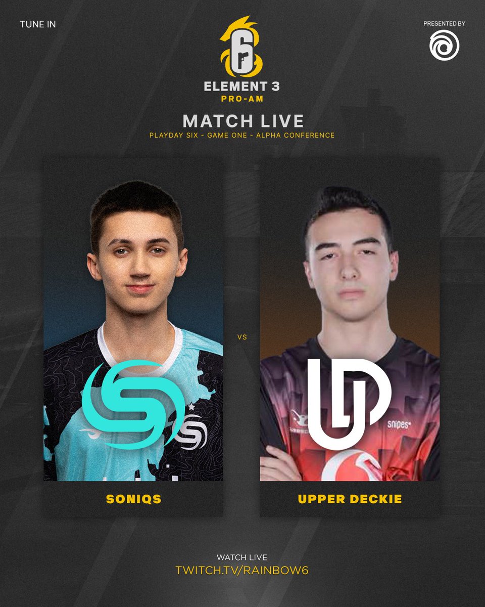 R6esportsNA's tweet photo. A spot in Phase Four is on the line π¬
@SoniqsEsports vs #UpperDeckie https://t.co/galOnBXO3Y