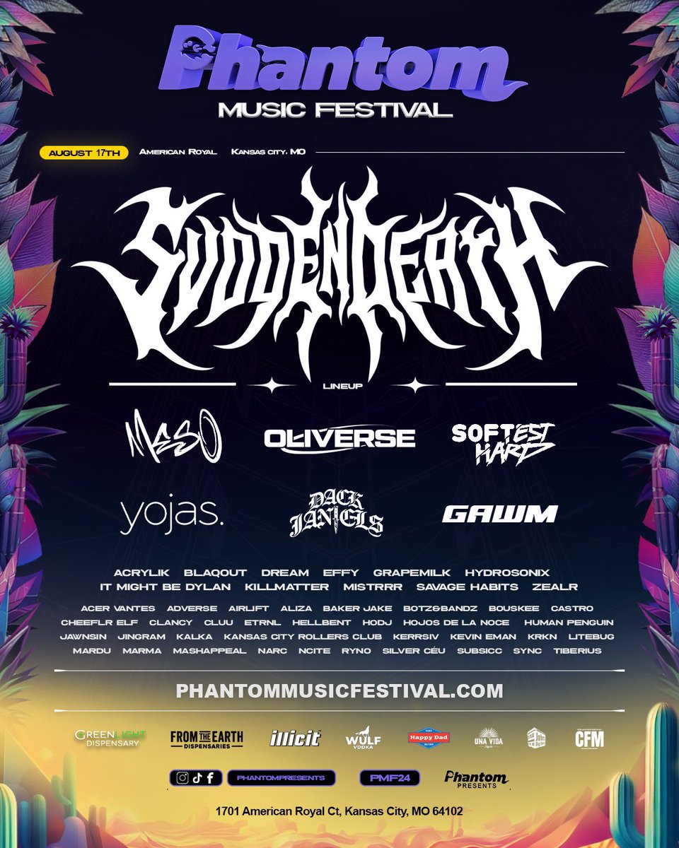 PhantomPresents's tweet image. KANSAS CITY! 20 DAYS UNTIL @svddendeath is raging with us 😈⚰️ Tickets in bio 👻