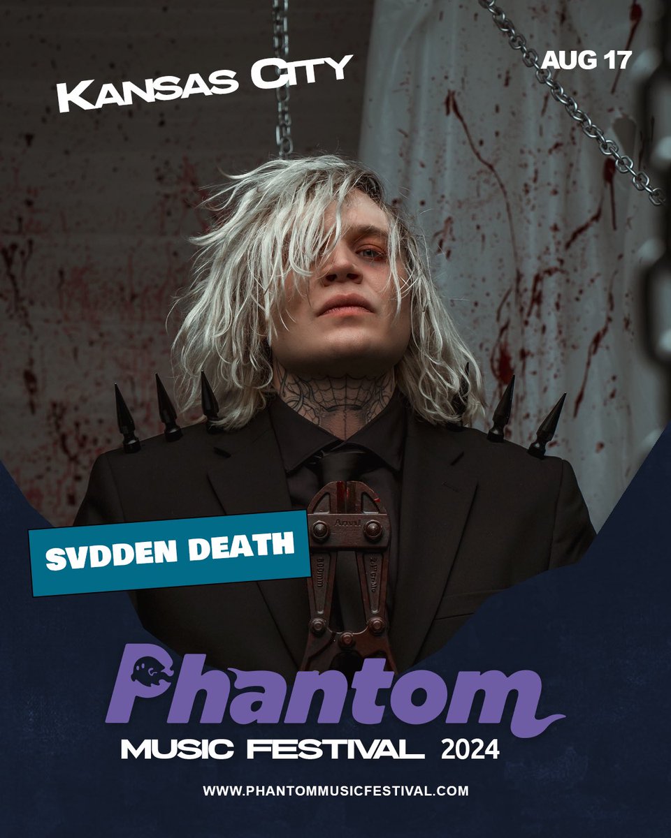 PhantomPresents's tweet image. KANSAS CITY! 20 DAYS UNTIL @svddendeath is raging with us 😈⚰️ Tickets in bio 👻