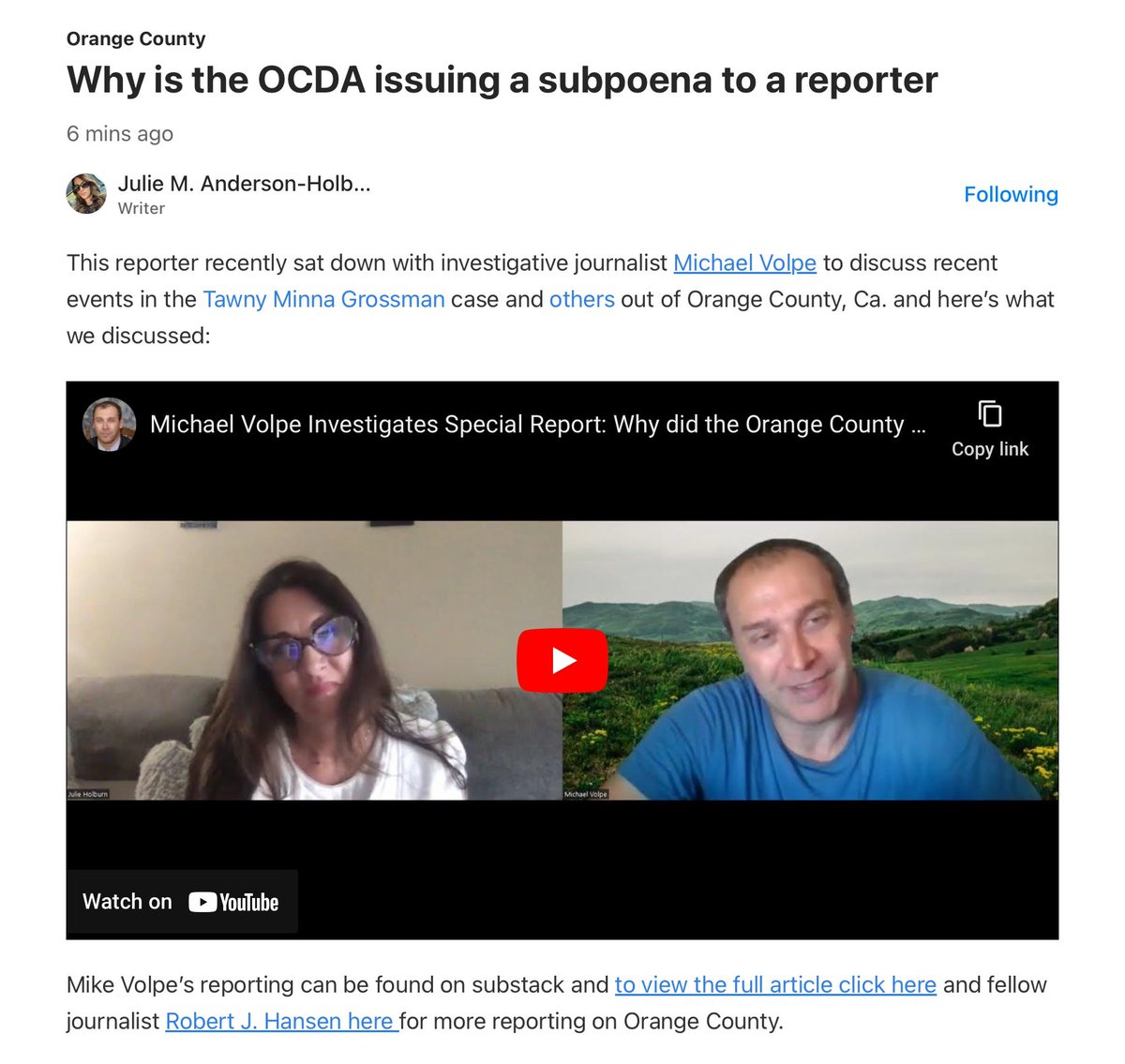 Whistleblowers and victims of family court corruption:

Please follow <a href="/julie_holburn/">Julie</a> and contact her with info at juliea005@proton.me

This article is made possible by donations from readers like you! Thank you for your support! Links after the article.👇 share.newsbreak.com/7y1y64ac?s=i16