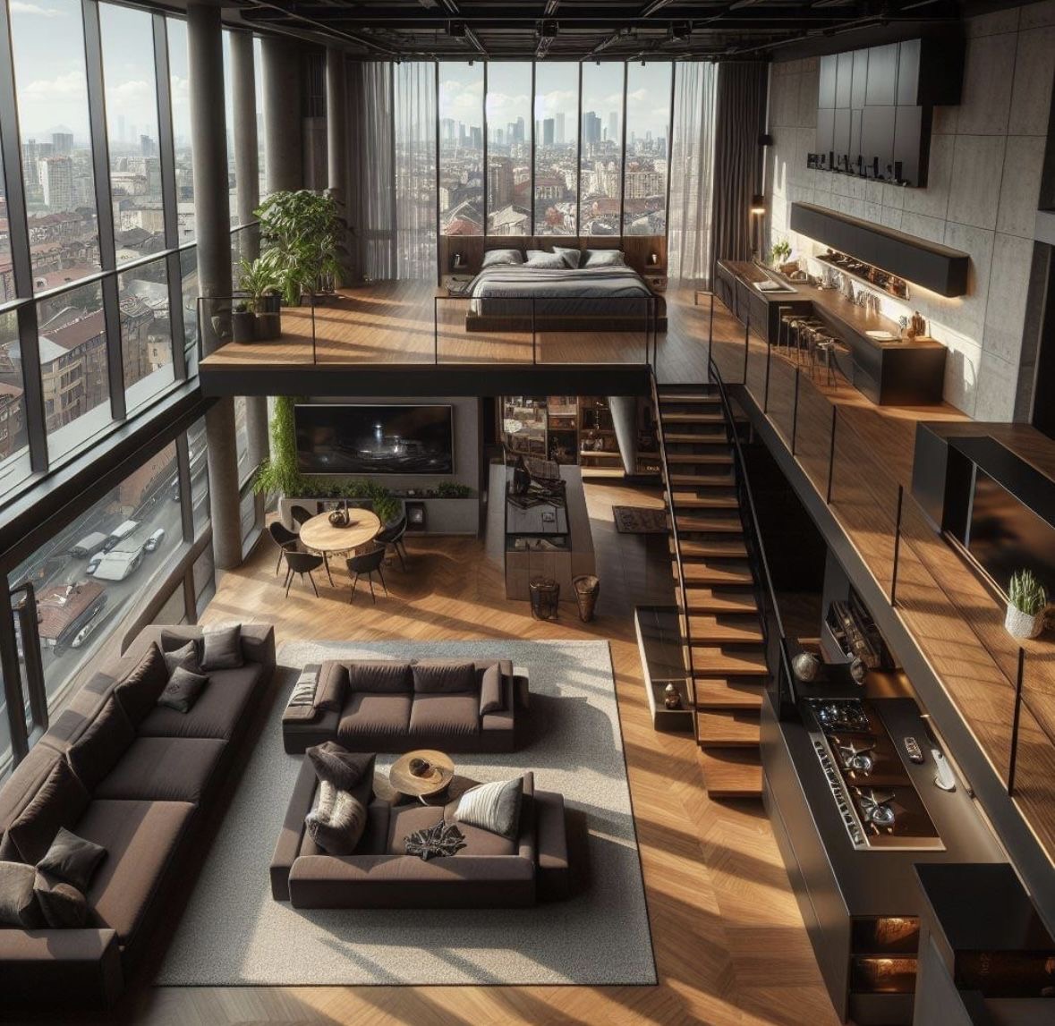 HOUSEPORN___'s tweet photo. Dream loft-apartment. https://t.co/5OiwooVhss