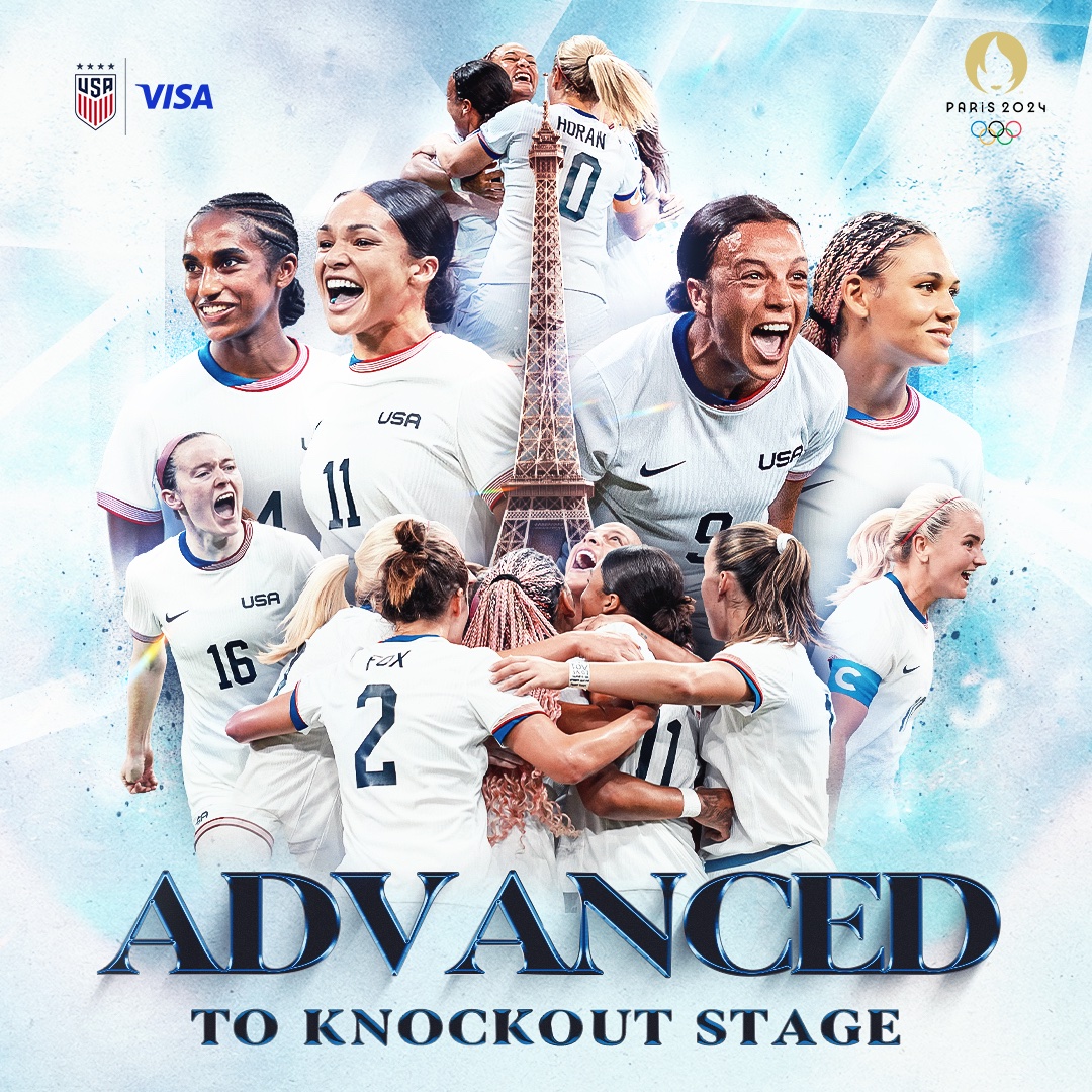 We've earned ourselves a spot in the Knockout Stage 👏

Gear up for the rest of the tournament » store.ussoccer.com

#USWNT x <a href="/Visa/">Visa</a>